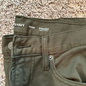 Old Navy Dark Olive Straight-Leg Pants